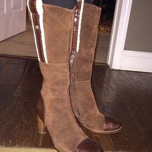 Ugg tall suede leather boots size 10